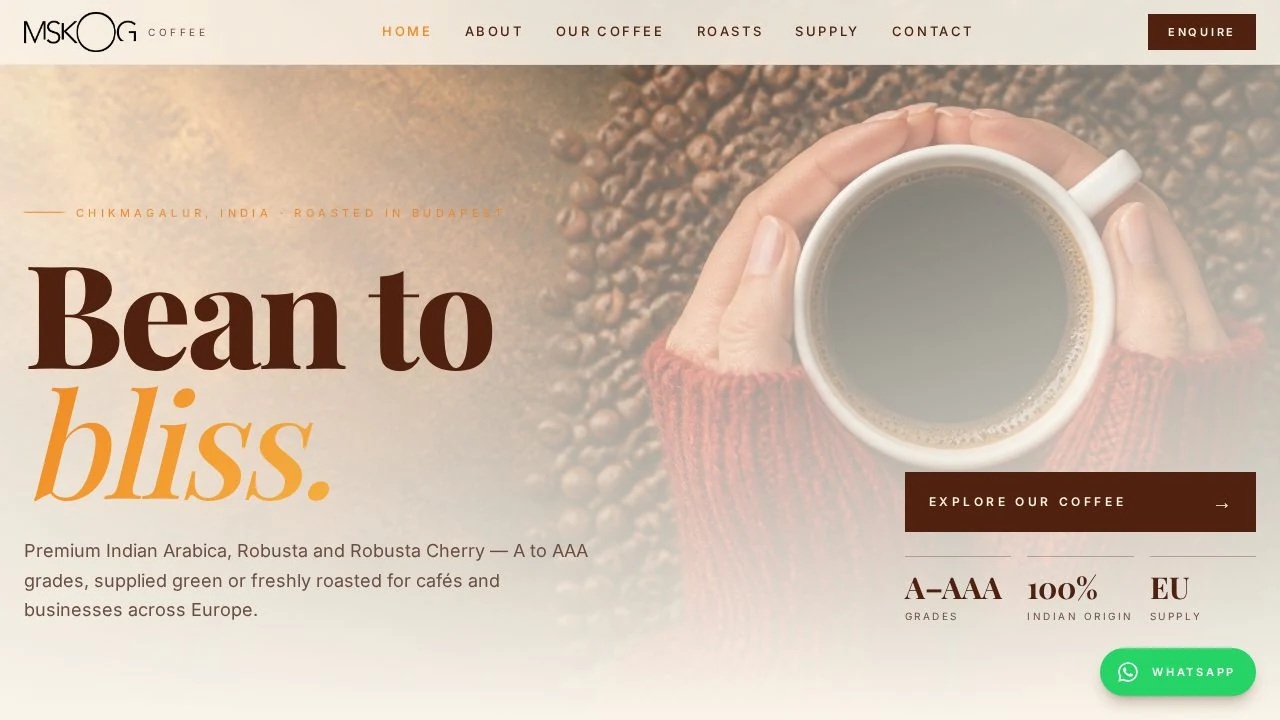 MSKOG Coffee public website screenshot